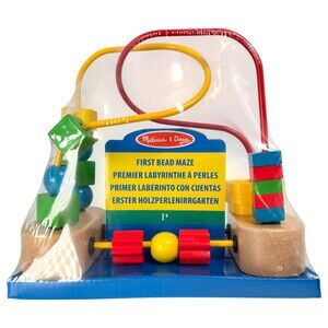 Melissa & Doug First Bead Maze Wooden Educational Toy Age 1+ Suction Cup Base